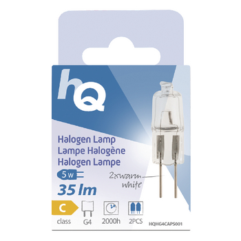 HQHG4CAPS001 Halogeen lamp g4 capsule 5 w 35 lm 2800 k Verpakking foto